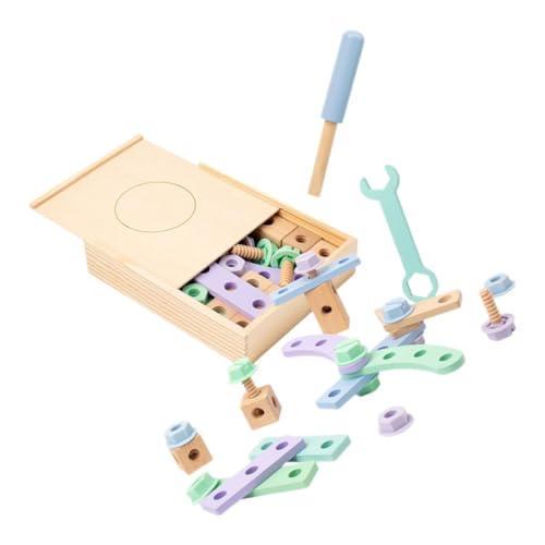 VICASKY 1 Satz Kreatives Werkzeugset für Kleinkinder Holzspielzeug mit Schraubendreher und Baukästen Lernspielzeug Kreativität Hand Auge Koordination und Logischem für Ab Jahren von VICASKY