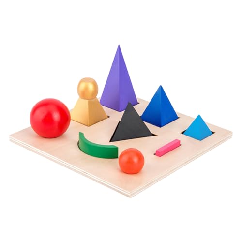 VICASKY 1 Satz Lehrmittel für dreidimensionale Symbole Babyblöcke hölzern Spielzeug für die frühkindliche Bildung Spielzeuge Rätsel Grammatikpuzzle aus Holz stereoskopisches Puzzle Lernen von VICASKY