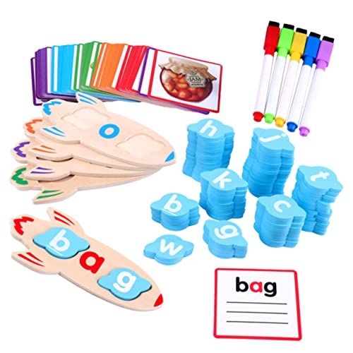 VICASKY 1 Satz Lernen von Alphabetwörtern entwicklung kindliche entwicklung Sensory Toys kinderga игрушки для девочек Lernspielzeug für 5-7 Rechtschreibspiele Lernspiele Holz von VICASKY