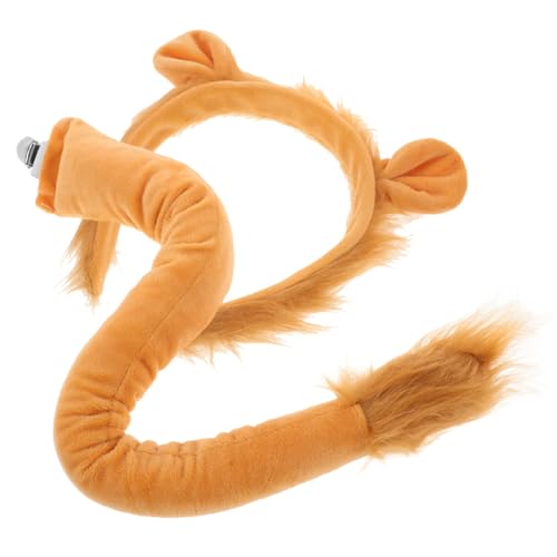 VICASKY 1 Satz Löwenschwanz-Requisite Flauschiges Tierschwanzkostüm Revers Corsage Waschbär Weiße Korsage Pelziges Kostüm Löwen Stirnband Hundekopfbekleidung Tierkostüm Schale Light Brown VICASKY 1 Satz Löwenschwanz-Requisite Flauschiges Tierschwanzkostüm Revers Corsage Waschbär Weiße Korsage Pelziges Kostüm Löwen Stirnband Hundekopfbekleidung Tierkostüm Schale Light Brown von VICASKY
