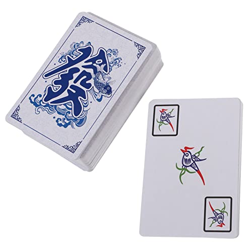 VICASKY 1 Satz Mahjong-Poker Chinesische Traditionelle Karten Reise-brettspiel Chinesisches Mahjong Chinesische Partykarten Brettspiele Mini-Mahjong Schachbrett Papier Reisen Fein von VICASKY