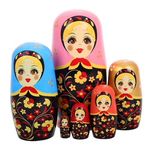 VICASKY Set Mit 6 Russischen Matrjoschkas Bastelspielzeug Aus Holz Künstlerische Designs Dekorative Puppen Für Zuhause Und Besondere Anlässe VICASKY Set Mit 6 Russischen Matrjoschkas Bastelspielzeug Aus Holz Künstlerische Designs Dekorative Puppen Für Zuhause Und Besondere Anlässe von VICASKY