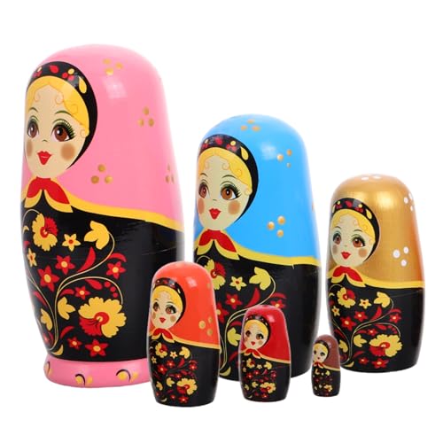 VICASKY Einzigartiges Russisches Puppen-Spielzeug-Set 1 Set Hölzerne Matrjoschka-Puppen Für Die Inneneinrichtung von VICASKY
