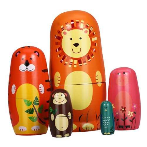 VICASKY 1 Satz Matroschka Stapelpuppen Nistend Russische Nistpuppen Russische Stapelpuppen Für Nistpuppen Für Russische Puppe Tierische Nistpuppe Wollpuppe Lotusbaum von VICASKY