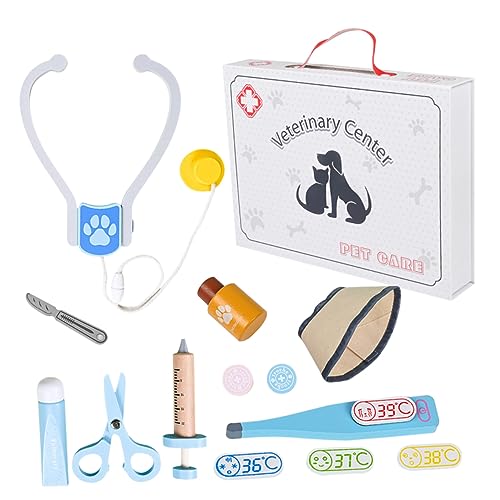 VICASKY Holzset Für Jungen Und Mädchen Tierarzt-spielzeugset Arzt-Spielzeug Interaktives Pädagogisches Spielset von VICASKY