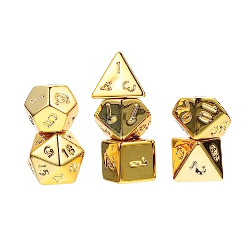 VICASKY 1 Satz Metallwürfel elektroplierend Brettspiele Würfel polyedrische Würfel Zahlenwürfel Spielwürfel mehrseitige Würfel Acryl Golden VICASKY 1 Satz Metallwürfel elektroplierend Brettspiele Würfel polyedrische Würfel Zahlenwürfel Spielwürfel mehrseitige Würfel Acryl Golden von VICASKY
