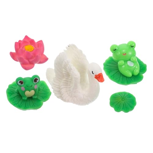 VICASKY 1 Satz Mini Frosch und Figuren Teiliges Resin Deko für Aquarien Schreibtisch und Garten Kreative Landschaftsdekoration mit Seerosen und Lotusblumen VICASKY 1 Satz Mini Frosch und Figuren Teiliges Resin Deko für Aquarien Schreibtisch und Garten Kreative Landschaftsdekoration mit Seerosen und Lotusblumen von VICASKY