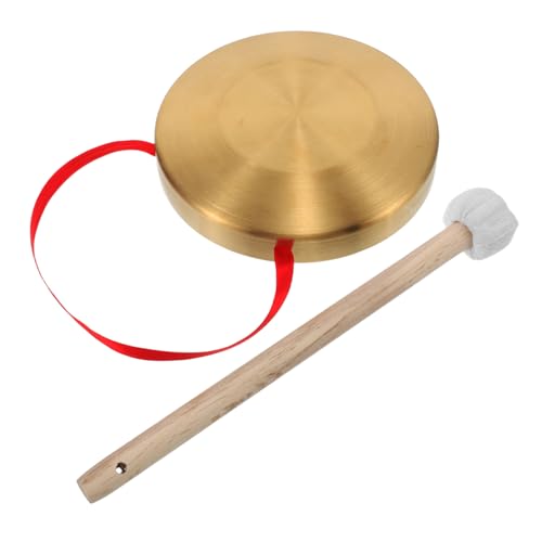 VICASKY 1 Satz Mini Gong aus Legierung mit Holzschlägel Kinderfreundliches Percussion Instrument Leicht und Tragbar für Musikspiele und Lernzwecke von VICASKY