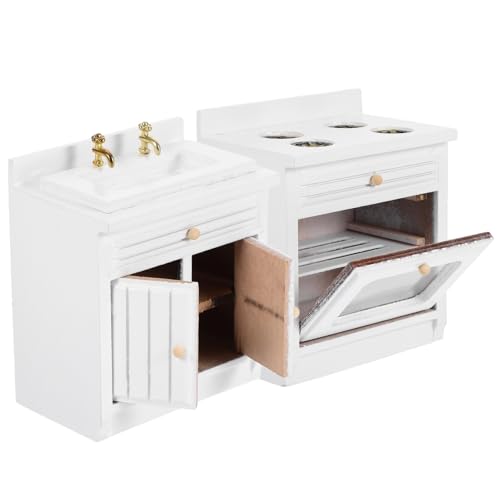 VICASKY Realistischer Miniatur-spülenherd Für Puppenhaus 2 Stück Miniatur-küchenmöbelmodell Gefertigt Für Puppenhaus- VICASKY Realistischer Miniatur-spülenherd Für Puppenhaus 2 Stück Miniatur-küchenmöbelmodell Gefertigt Für Puppenhaus- von VICASKY
