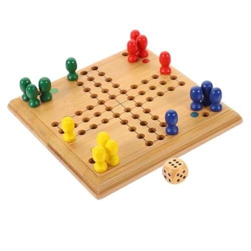 VICASKY 1 Satz Mini-Ludo hühner spielsachen für Fantasiespielzeug Schachspielbrett fliegendes Schach für Frühes Bildungsspielzeug interessante Schachspiele Bambus von VICASKY