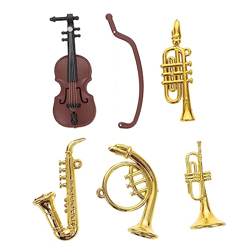 VICASKY 1 Satz Mini-Musikinstrument Miniatur-Saxophonmodell Dekorationen für Aquarien DIY Country Style bastelzeug Musikinstrumente Modelle Mini-Saxophon puppenhaus trompete dekore Violine von VICASKY