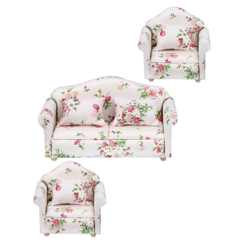 VICASKY 1 Satz Mini-Sofa Bausätze Puppensofa Miniaturen kleines Heimwerken für kinderspielzeug dollhaus kinderknallzeug Mini-Möbelschmuck Miniatur-Sofa-Modell Stoff von VICASKY