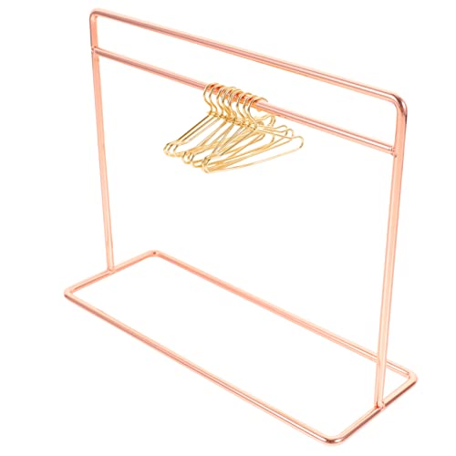 VICASKY 1 Satz Mini-aufhänger Kleiderstange Für Puppen Miniatur Mini -lebensmittelspielzeug Mini-wäscheständer Kleinkinder Miniatur-puppenhaus Kleiderständer Mädchen Puppe Rose Gold Eisen von VICASKY