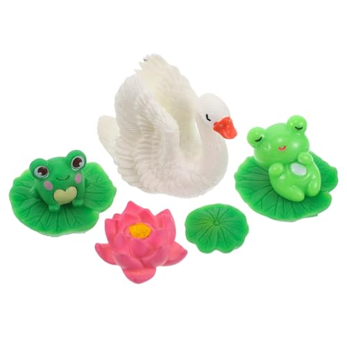 VICASKY 1 Satz Mini-froschschwan Aquariumdekorationen Klein Mikro-landschafts-Aquarium Mikrofrosch-simulationsfischbecken Mini-tierfiguren Zum Verstecken Kleine Harztiere Kunststoff von VICASKY