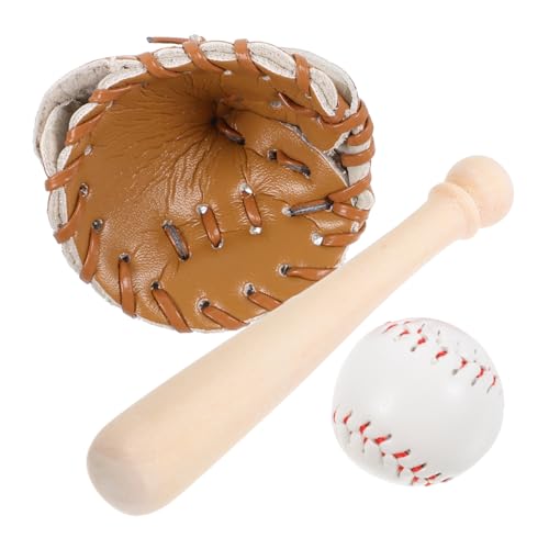 VICASKY Kleiner Baseball Satz mit Schläger Handschuh und Ball für Puppenhaus Miniatur Sportspielzeug für Rollenspiele und Dekoration VICASKY Kleiner Baseball Satz mit Schläger Handschuh und Ball für Puppenhaus Miniatur Sportspielzeug für Rollenspiele und Dekoration von VICASKY