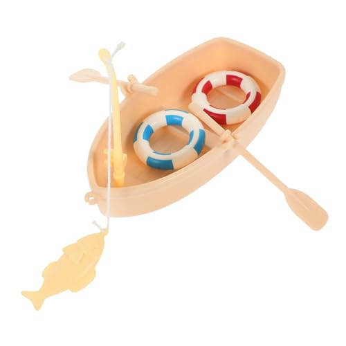 VICASKY 1 Satz Miniatur Set mit Anglerboot und Schwimmring Puppenhaus Deko für Kreatives und Basteln für Kleine Wasserspiele und Fantasievolles Gestalten von VICASKY