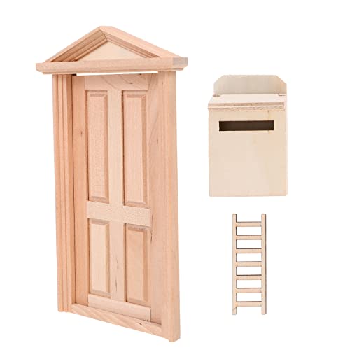 VICASKY 1 Satz Miniaturmodell Puppe Tür Teppich Fenster Light Brown Hölzern von VICASKY