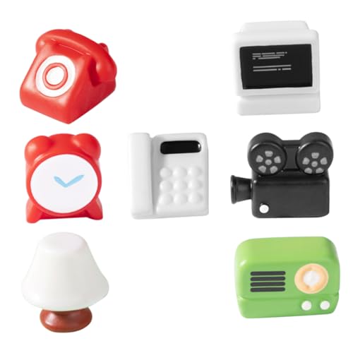 VICASKY Vintage Telefon Mini Radio Modell 7pc Set Für Home Decor Dekorative Miniatur Radio Für Spielzeug von VICASKY