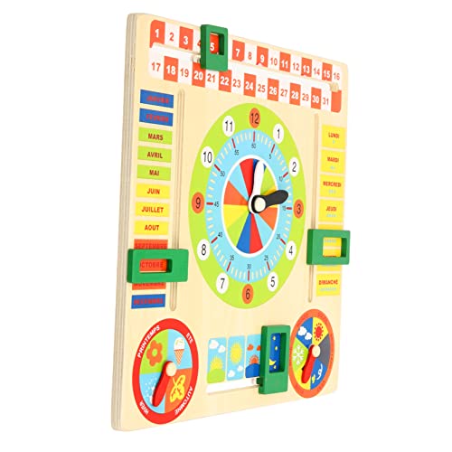 VICASKY 1 Satz Montessori Holzspielzeug Kalenderuhr für Multifunktionales Lernspielzeug für Jährige Fördert Farberkennung Handgefertigt Hochwertigem Holz Langlebig VICASKY 1 Satz Montessori Holzspielzeug Kalenderuhr für Multifunktionales Lernspielzeug für Jährige Fördert Farberkennung Handgefertigt Hochwertigem Holz Langlebig von VICASKY