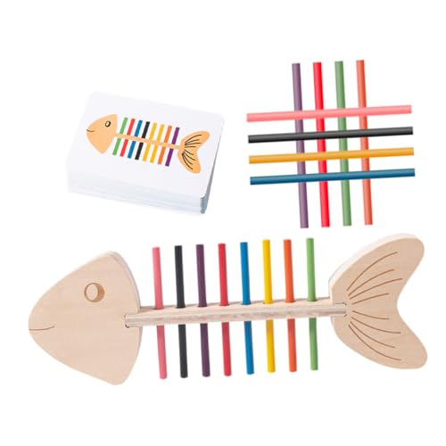 VICASKY 1 Satz Montessori für Kleinkinder Farbige Sortier und Lernspiele mit Doppelseitigen Karten und Holzstäbchen Fördert Feinmotorik und Kognitive Fähigkeiten für Kreatives Lernen von VICASKY