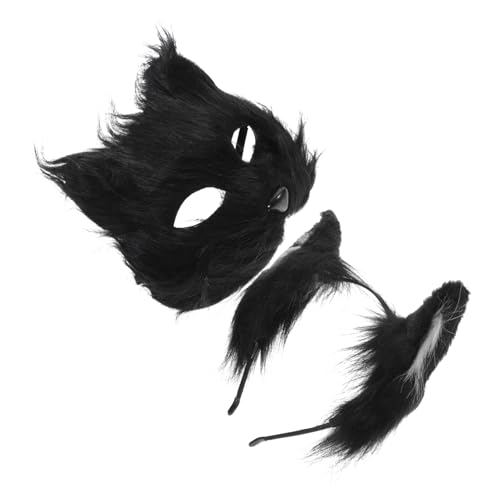 VICASKY 1 Satz Partyzubehör Party-maske Maske Für Erwachsene Halloween-maske Halloween -masken Halloween-tiermaske Fuchs-cosplay-maske Kostümmasken Fuchsmaske Plüsch Black von VICASKY
