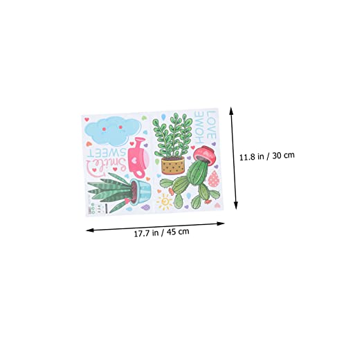 VICASKY 1 Satz Pflanzenglas-Aufkleber bürodeko schuldeko Living Room Decoration wohnzimmerdeko Abnehmbare Fenstersticker Water Proof zarte Pflanzenaufkleber Pflanzenfenster haftet PVC von VICASKY
