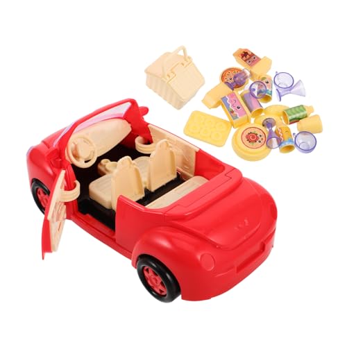 VICASKY 1 Satz Picknick-Spielzeugwagen Küken-Kuchendekoration Mini-Hasenfiguren Zu Picknickspielzeug Familienspielzeug Picknick-Van- mit Picknickkorb Simulationsgeschirr-Spielset von VICASKY