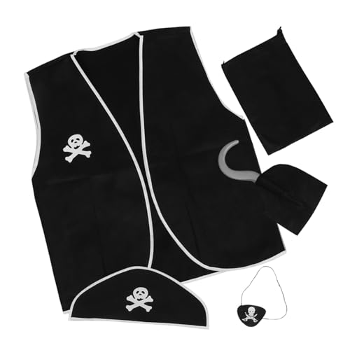 VICASKY 1 Satz Piratenkostüm für Erwachsene und Teiliges mit Piratenhut Augenklappe und Zubehör für Karneval Cosplay Fotografie und Mottopartys von VICASKY