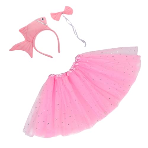 VICASKY 1 Satz Plüschiges Kinderkostüm Set Goldfisch Haarschmuck und Rock für Halloween Partys und Alltagsabenteuer Weich und Bequem Strapazierfähig und von VICASKY