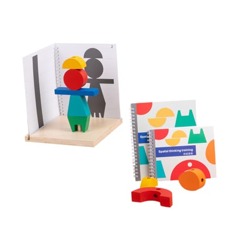 VICASKY 1 Satz Projektionsspielzeug für Kleinkinder Holzbauklötze Pädagogisches Lernspielzeug Kreativität und Hand Augen Koordination für Frühe Bildung und Familienspiele von VICASKY