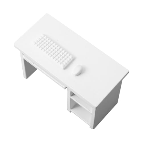 VICASKY Puppenhaus-Miniatur-computertisch Maßstab 1:12 Spielzeug-Schreibtisch Mit Und Tastatur Holz-büromöbel-Set Für Jungen Und Mädchen von VICASKY