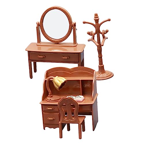 VICASKY Mini- Hausdekorationen 1 Satz Puppenhaus-möbel-Set Für Kinder Miniatur-Spielzeug Tisch Stuhl Und Kommode Modelle von VICASKY