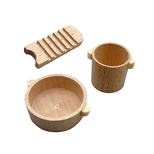 VICASKY Elegantes Mini-waschbecken-Spielzeug – Puppenwaschutensilien Aus Holz Perfekte Dekorative Miniaturen Für Kinder VICASKY Elegantes Mini-waschbecken-Spielzeug – Puppenwaschutensilien Aus Holz Perfekte Dekorative Miniaturen Für Kinder von VICASKY