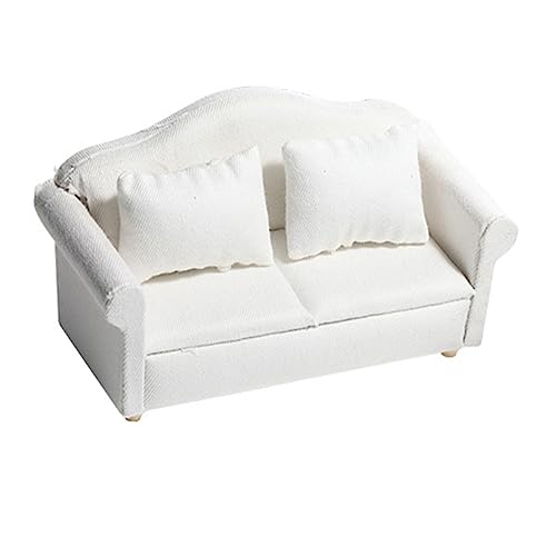 VICASKY Mini-Sofa-Set Für Puppenhäuser Realistisches Miniatur-Sofa Und Stühle Aus Holz Für Puppenhauszubehör von VICASKY