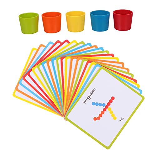 VICASKY 1 Satz Puzzle Früherziehung Stapelblock Farblich Passender Sortierbecher Für Farbsortier-zählbecher Für Hölzern von VICASKY