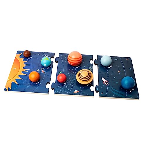 VICASKY 1 Satz Solar-Puzzlespielzeug aus Holz Planetenspielzeug für Kinder Spielzeuge Modelle Planeten für Kinder Sonnensystem Spielzeug Weltraumspielzeug für Kinder 3-5 Platz Diorama von VICASKY