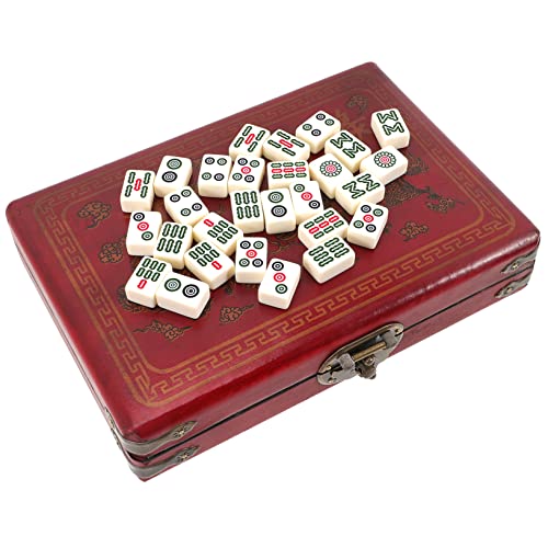 VICASKY 1 Satz Reise-Mahjong Gefälligkeiten für Geburtstagsfeiern tragbares Schachbrett Spielzeuge Mahjong-Kit Mahjong Reisespielzeug Kleiner Mahjong Spiel Requisiten Spielzeugset Suite von VICASKY