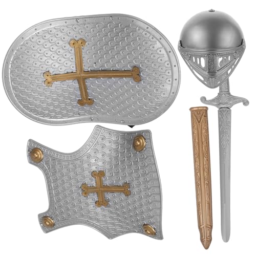 VICASKY 1 Satz Retro Ritter Kostümset für Teiliges Rüstungs Schildspielzeug Leicht mit Realistischem Design für Kreative Rollenspiele Junge Mädchen Interaktion VICASKY 1 Satz Retro Ritter Kostümset für Teiliges Rüstungs Schildspielzeug Leicht mit Realistischem Design für Kreative Rollenspiele Junge Mädchen Interaktion von VICASKY