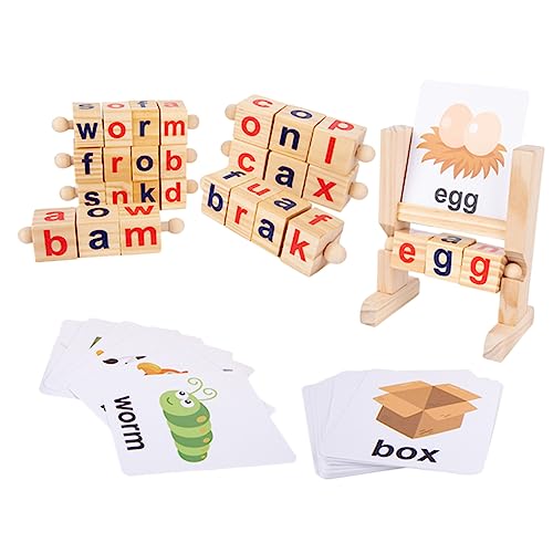 VICASKY 1 Satz Rotierendes Alphabet Spielzeugset mit Buchstabenblöcken und Lernkarten für Pädagogisches Gedächtnis Rechtschreibung und Worterkennung VICASKY 1 Satz Rotierendes Alphabet Spielzeugset mit Buchstabenblöcken und Lernkarten für Pädagogisches Gedächtnis Rechtschreibung und Worterkennung von VICASKY
