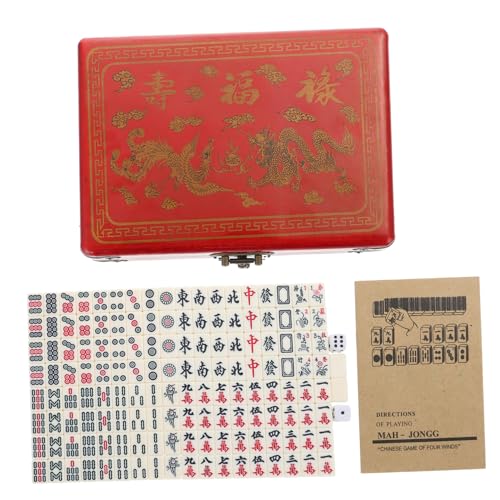 VICASKY Mahjong-Set Mit Flagge Tragbar Chinesische Nummerierte Kacheln Kompaktes Reisespiel Für Zuhause Und Draußen von VICASKY