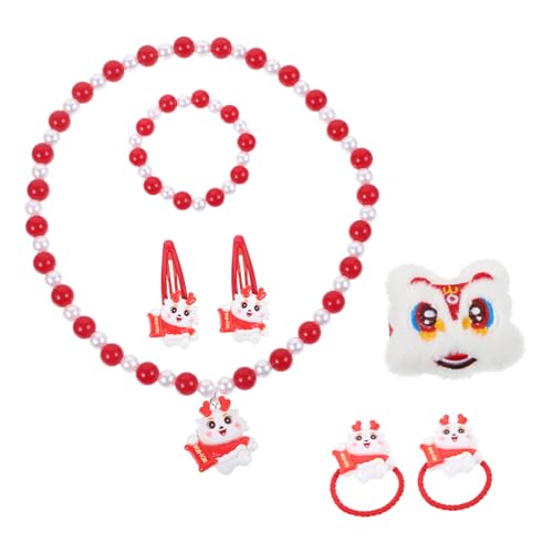 VICASKY 1 Satz Schmuckset für geschenkset Set for kinderschmuck Set schmuckkoffer Kinderschmuck für Mädchen Dekorative Halskette für Plastik rot von VICASKY