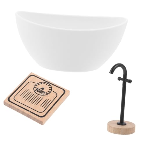VICASKY 1satz Miniatur Badezimmermöbel Set Für Puppenhäuser Teiliges Set Mit Badewanne Wasserhahn Und Mini-Waage Maßstab Für Kreatives Spiel Und Dekoration VICASKY 1satz Miniatur Badezimmermöbel Set Für Puppenhäuser Teiliges Set Mit Badewanne Wasserhahn Und Mini-Waage Maßstab Für Kreatives Spiel Und Dekoration von VICASKY