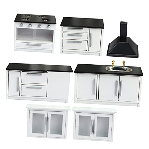 VICASKY Einzigartiges Miniatur-hausmöbel- -Set Mini-küchenzeile Miniatur-gasherd Aus Holz Handgefertigtes Für Sinnesprojekte Für Erwachsene von VICASKY