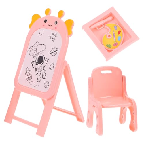 VICASKY 1 Set Miniatur-staffelei Für Puppenhaus Farbwanne Jungen- Und Mädchen-spielhaus Dekorativer Mini-Stuhl Für Jungen Und Mädchen Rollenspiel von VICASKY