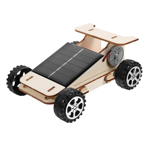 VICASKY 1 Satz Solare Spielzeuge Modelle DIY-pädagogische technische Experimente Lehrhilfe Solarauto, Spielzeug zusammenbauen Wagen Suite Säule Requisiten Kind Lehrmittel Holz von VICASKY