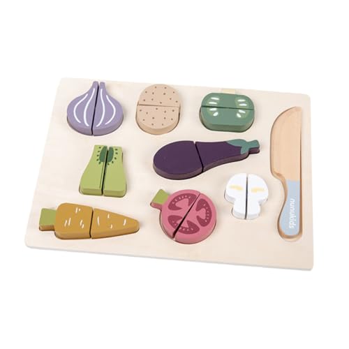 VICASKY Interaktives Obst- Und Gemüseschneidespielzeug Aus Holz – Kinderspielset Lernspielzeug Mit Sicheren Klingen Perfekt Für Jungen Und Mädchen von VICASKY
