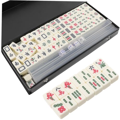 VICASKY 1 Satz Chinesisches Mahjong-Spielzeug männlich Spielzeuge Mahjong Reisespielzeug tragbares Mahjong-Kit Haushalt einstellen lässiges Mahjong Spiel Requisiten Reisen von VICASKY