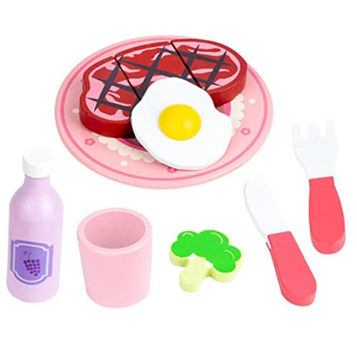 VICASKY Realistisches Steak-Spielzeug Aus Holz Für Kleinkinder Spielzeug-lebensmittelset Für Jungen Und Mädchen Küchen-spielset-Spielzeug von VICASKY