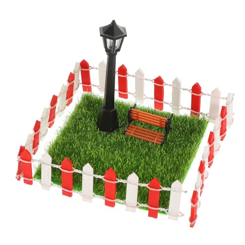 VICASKY Perfektes Miniatur-gartenzubehör Set Aus Bank Straßenlaterne Zäunen Und Rasen Zum Spielen Und Dekorieren Für Kinder von VICASKY