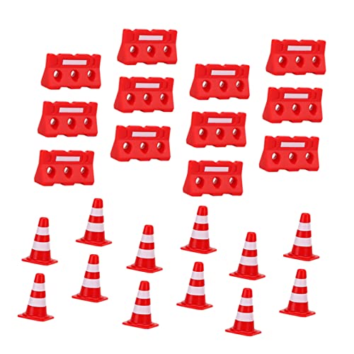 VICASKY 1 Satz Straßenschild Barrikade Spielzeug Pädagogisches Spielzeug Für Kinder Pilzhut Kinderleitkegel Und Verkehrszeichen Mini- Puzzle Ornament Partybedarf Miniatur Rot Plastik von VICASKY